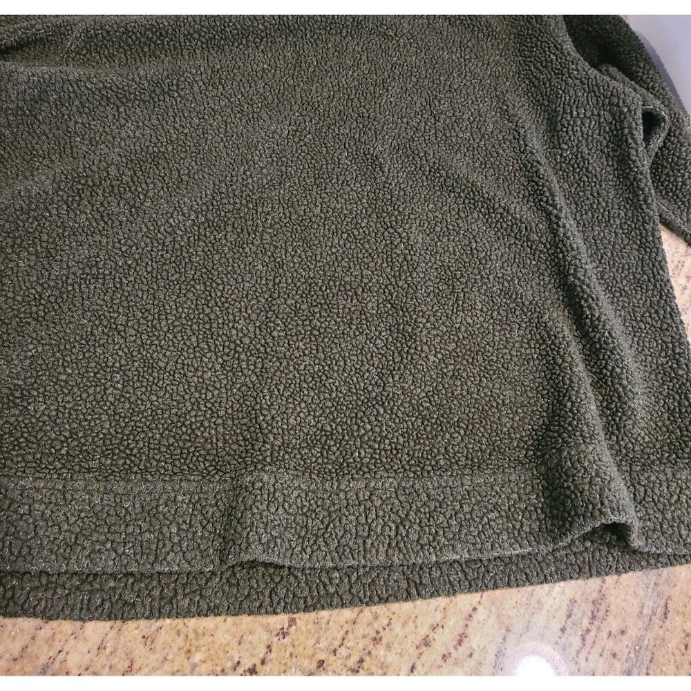 VINTAGE LL Bean Green Sweater Fleece Deep Pile Sherpa Women Size L #ODB71 - Picture 7 of 15